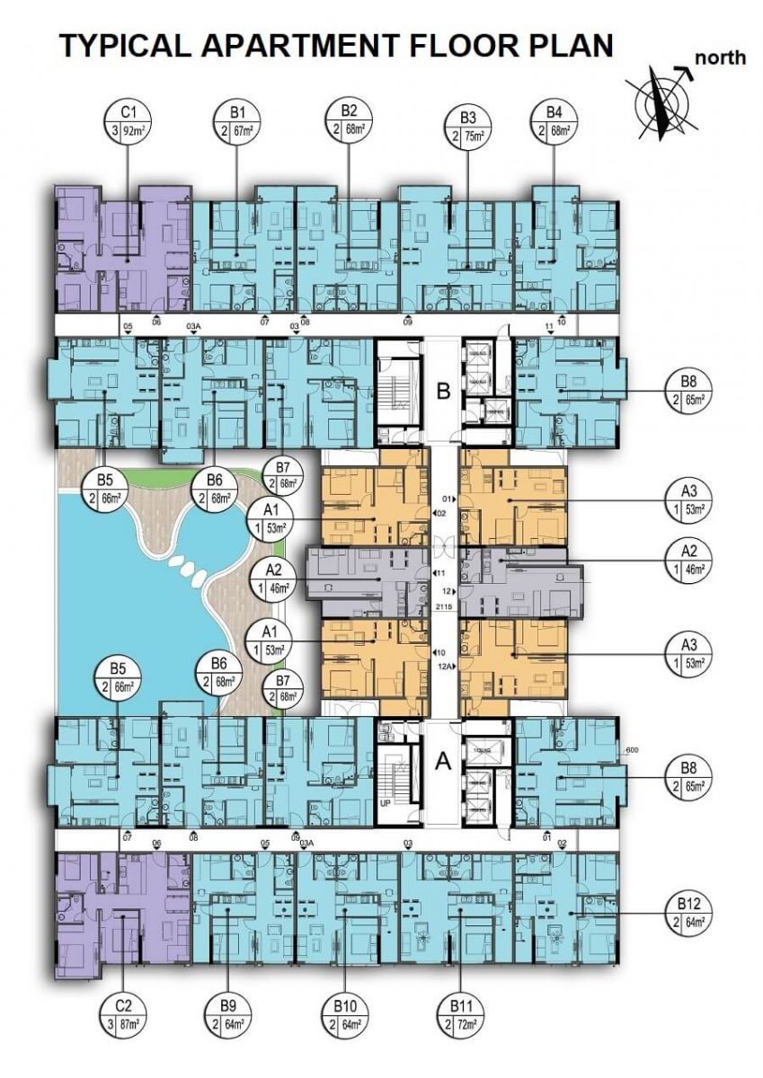 Typical Floor Plan of Lotus Central Apartment
